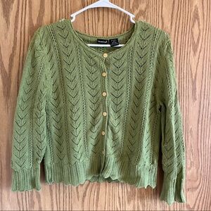 Northcrest green knitted button up sweater